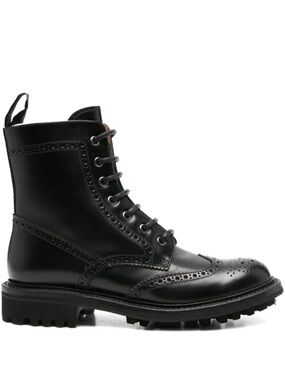 🔥🔥🔥 Church's black leather lace-up brogue boots size 7 US/ 37 1/2 European